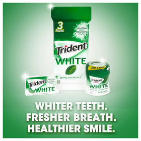 Trident White Spearmint gum minty freshness and cooling sensation
