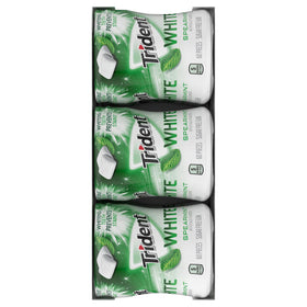 Trident White Spearmint gum piece close-up with minty flavor