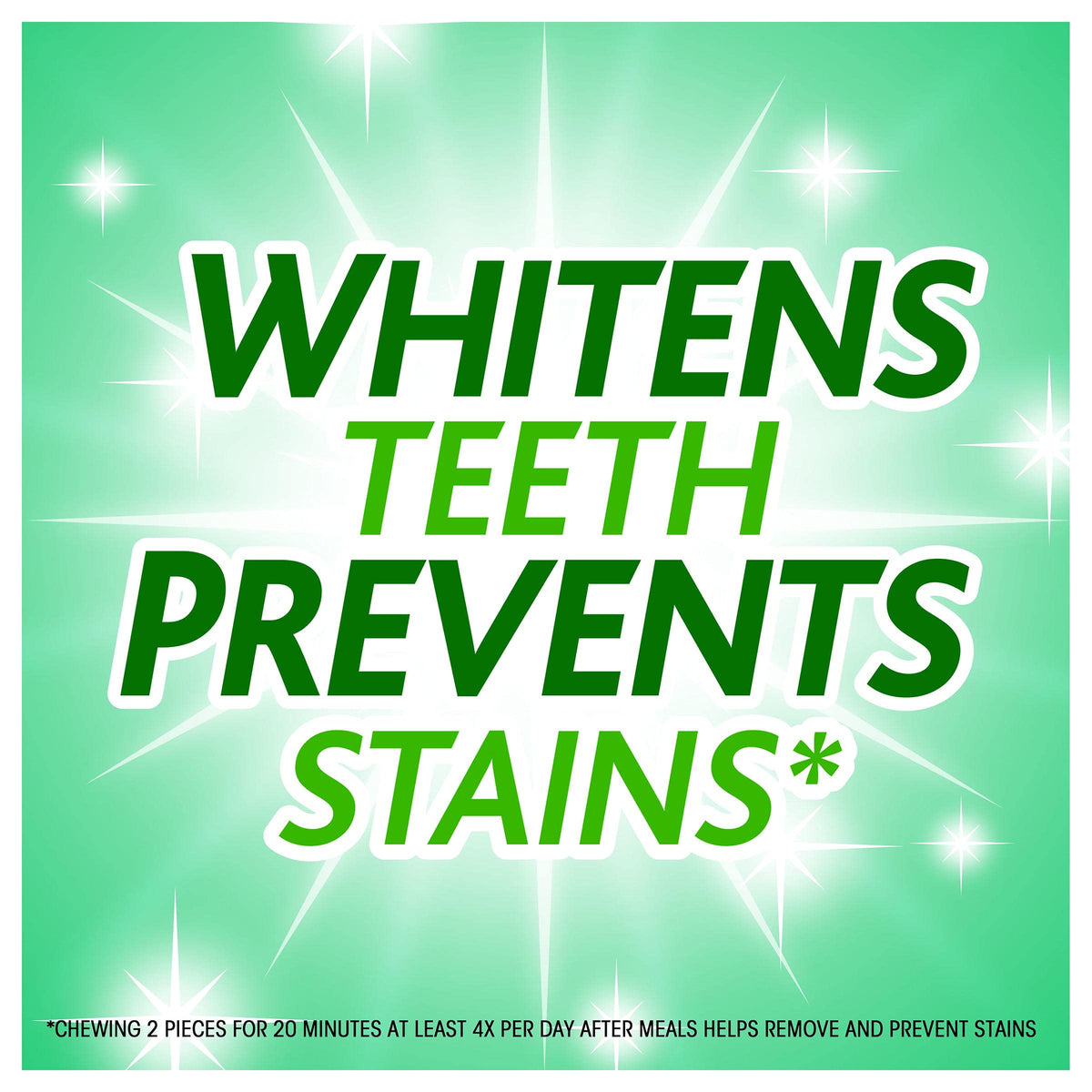 Trident White Spearmint gum after meals with stain-prevention potential