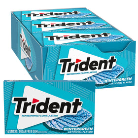 Trident Wintergreen gum twelve-pack for fresh breath on the go