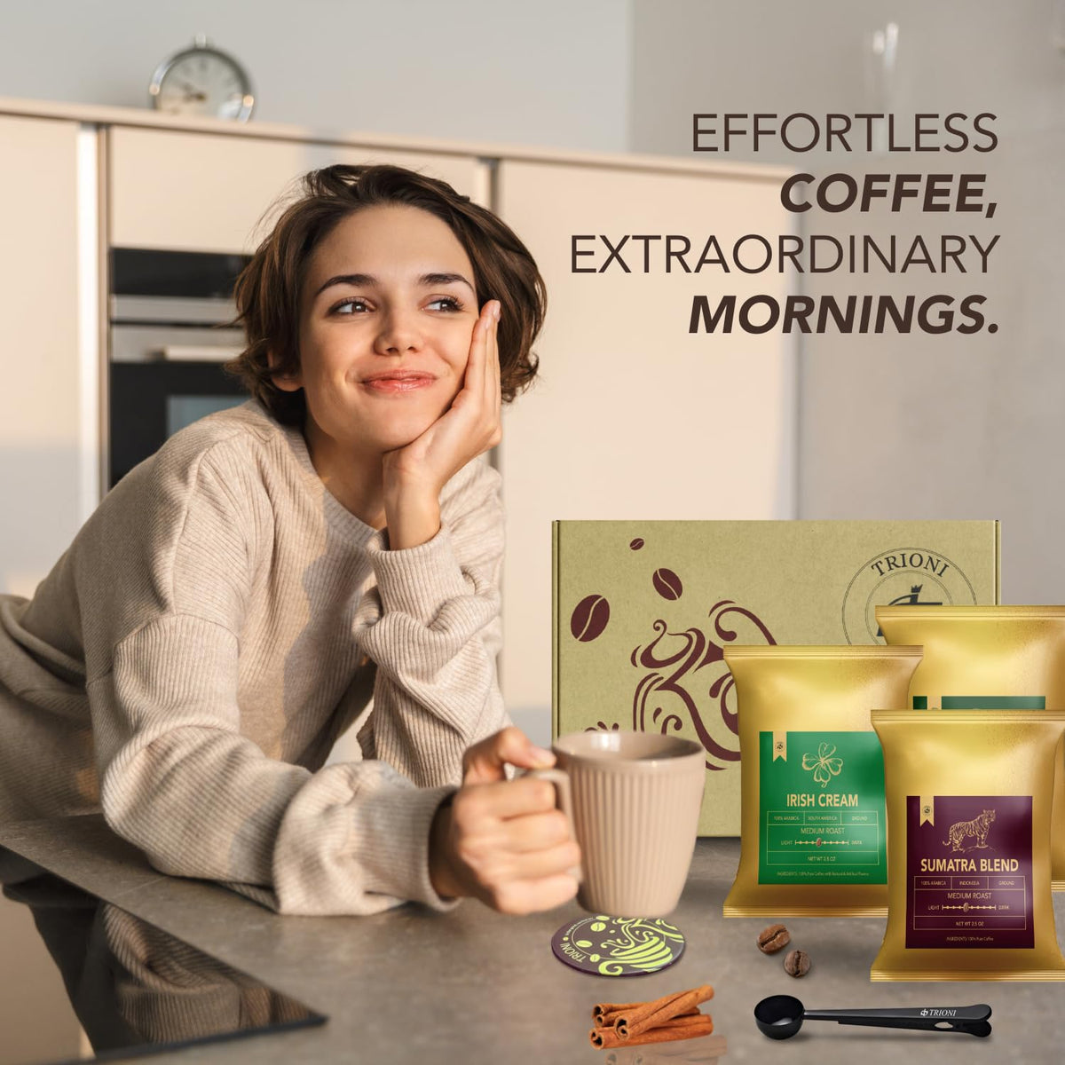TRIONI Bag Clip helps keep coffee fresh after opening.