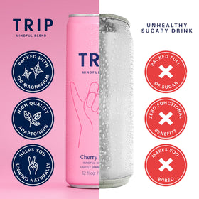 TRIP Glass with Cherry Lemon sparkling beverage on ice