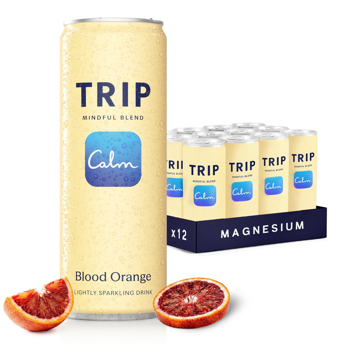 TRIP Blood Orange can close-up with vibrant color and natural botanicals.