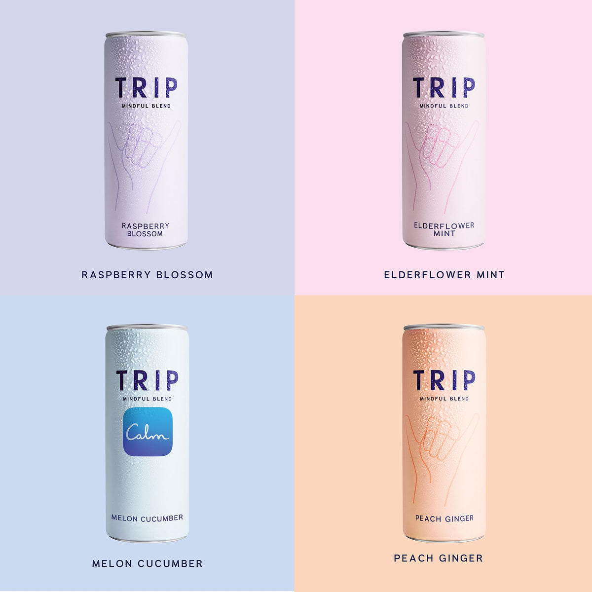 TRIP Lightly Sparkling botanicals ingredients image spotlights Mindful Blend and adaptogens
