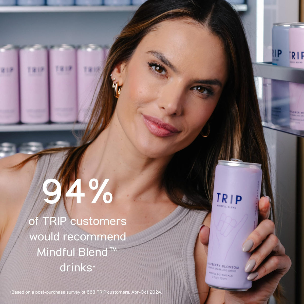 TRIP Lightly Sparkling highlights lion's mane and ashwagandha for balanced feel