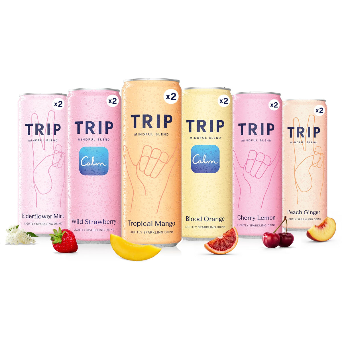 TRIP Lightly Sparkling bottle front showing a refreshing adaptogen sip