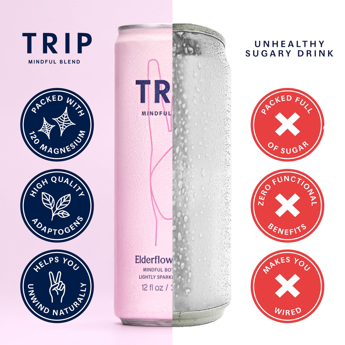 TRIP Lightly Sparkling bottle pour demonstrates a clean fizzy pour experience