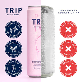 TRIP Lightly Sparkling bottle pour demonstrates a clean fizzy pour experience