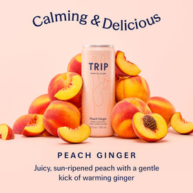 TRIP can in hand demonstrates on-the-go refreshment with balanced flavor.