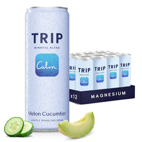 TRIP Lightly Sparkling Melon Cucumber bottle for a refreshing, non-alcoholic moment.