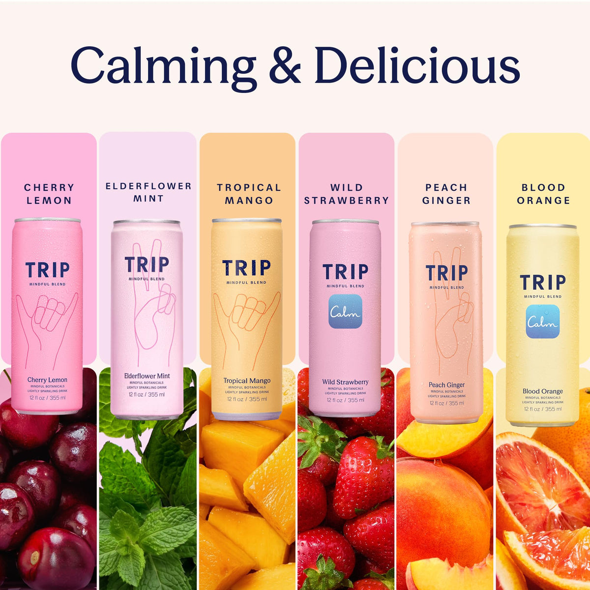 TRIP Lightly Sparkling 12 pack pack-shot emphasizing variety and shareability