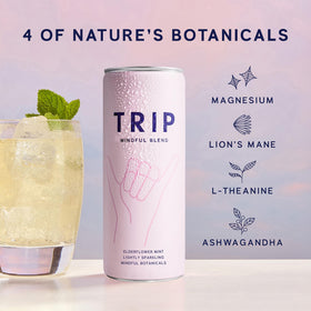 TRIP Lightly Sparkling pours into a glass for a sophisticated mocktail moment