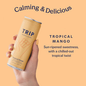TRIP tropical mango glass serving with ice for a refreshing mocktail