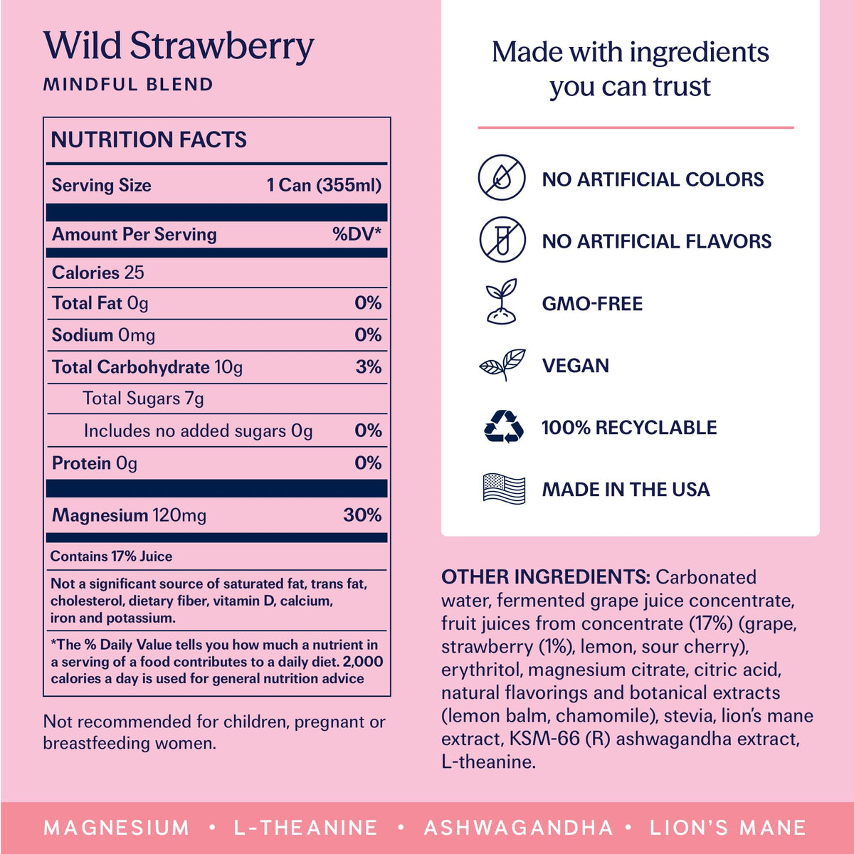 TRIP Lightly Sparkling Wild Strawberry can with ice suggests ready-to-enjoy anytime