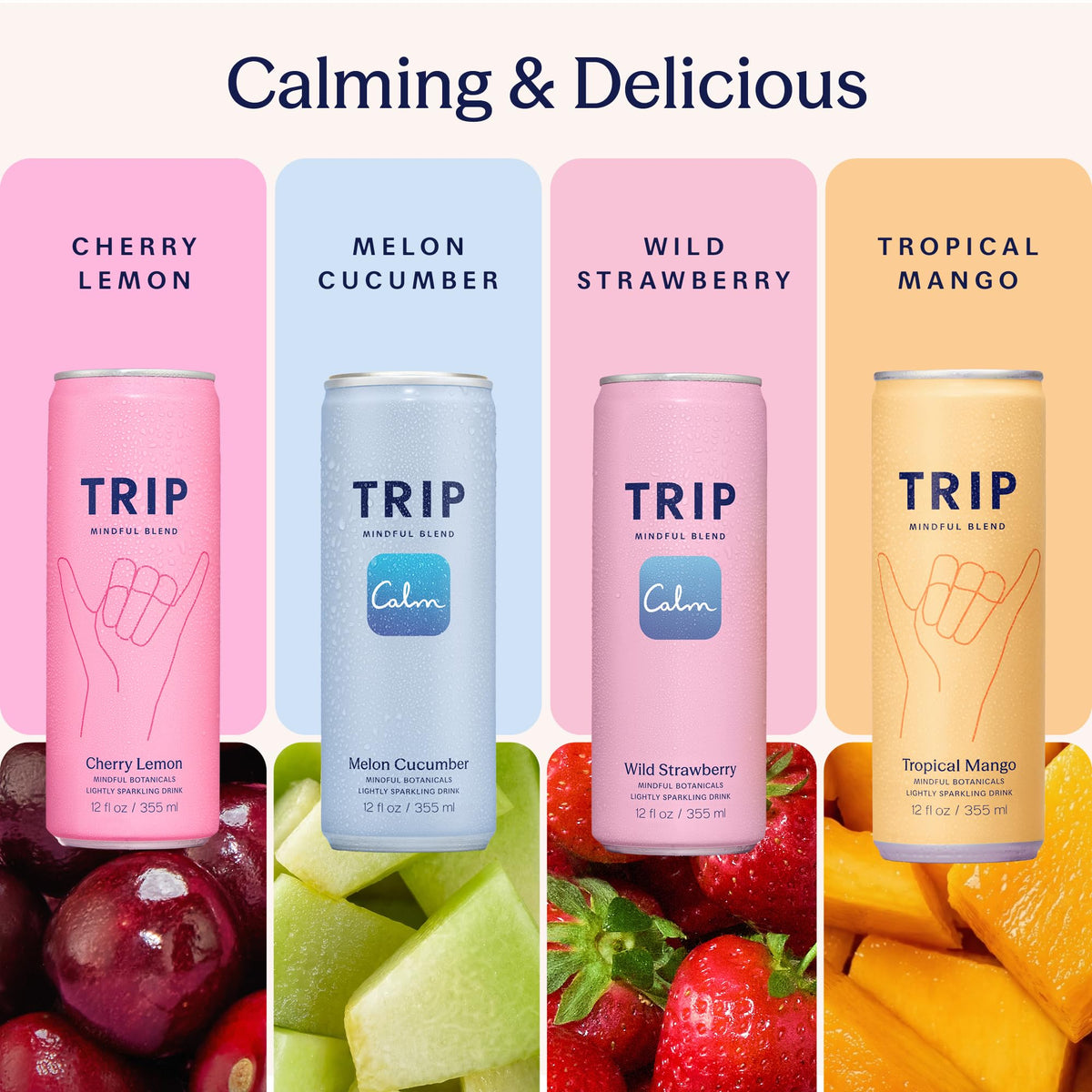 TRIP Mindful Blend cherry lemon can reveals a vibrant flavor lift with botanicals