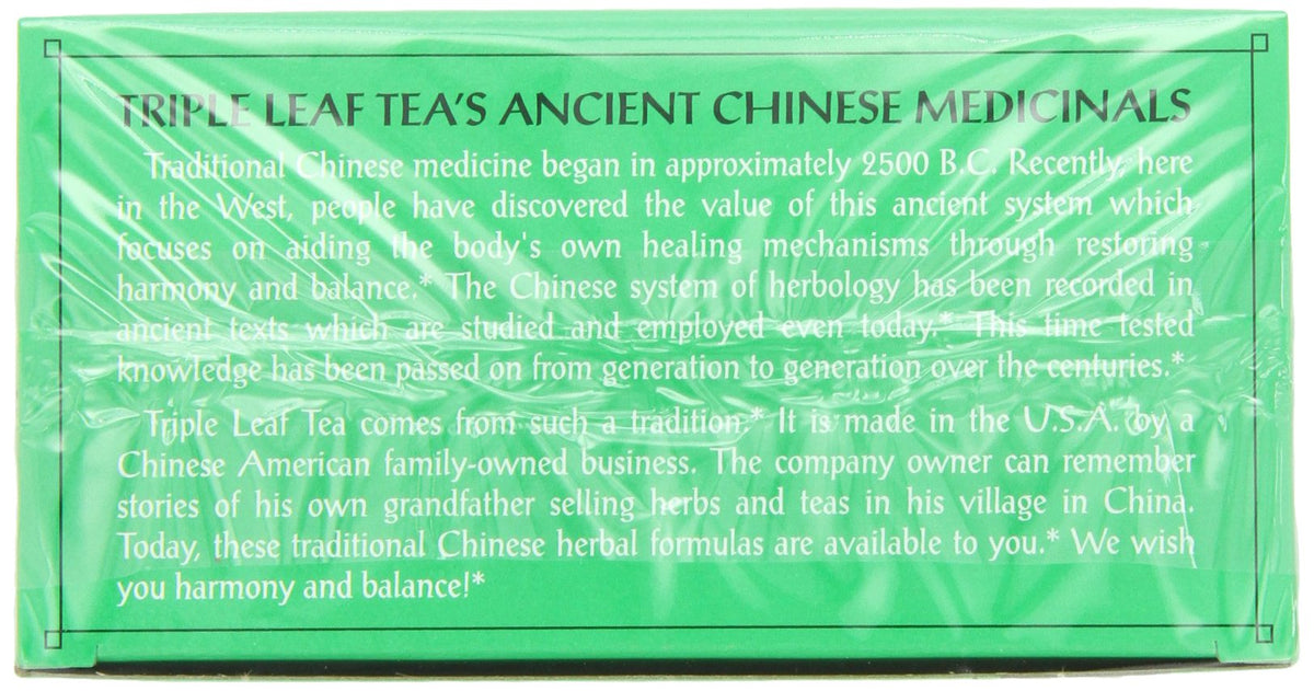 Triple Leaf Tea Ultra Slim steeping tea bag in mug.
