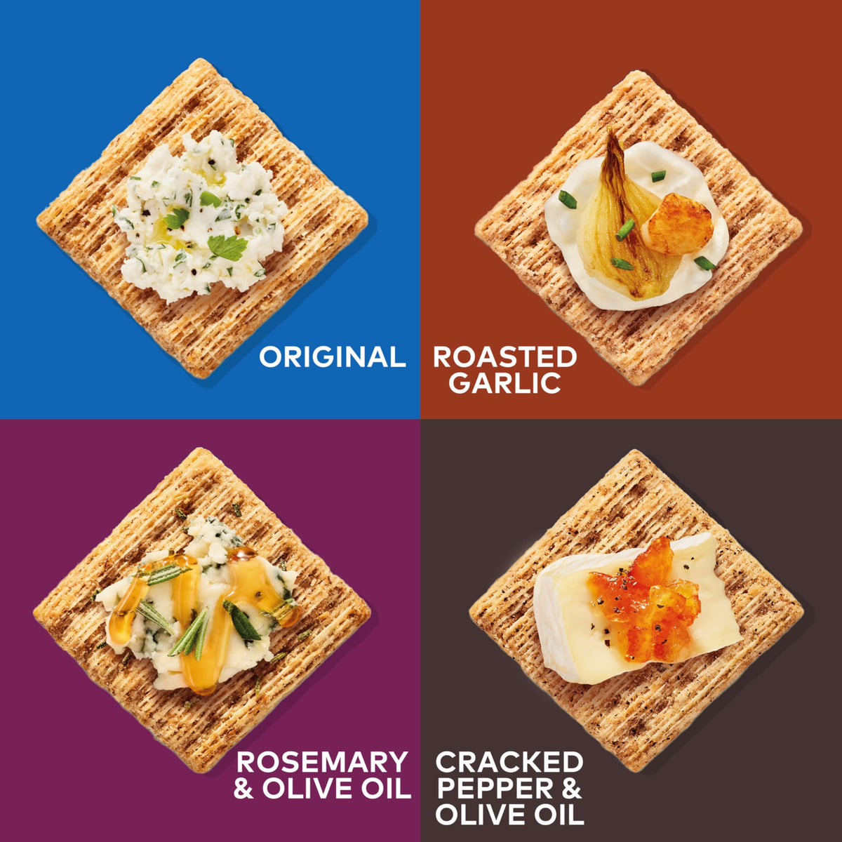 Triscuit Cracked Pepper Olive Oil crackers, savory crunch for snacking.