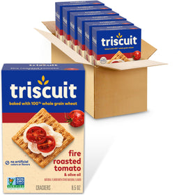 Triscuit Fire Roasted Tomato and Olive Oil crackers in bulk packaging for wholesome snacking