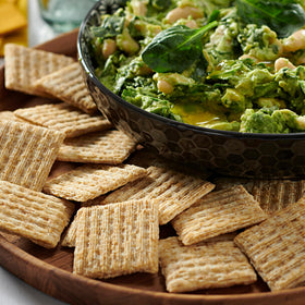 Triscuit Hint of Sea Salt kosher baked crackers ready to serve