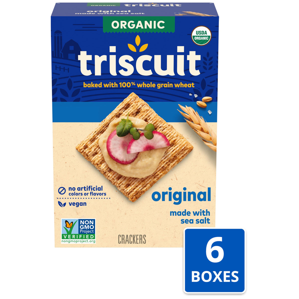 Triscuit Organic Original crackers with sunflower oil and sea salt for a clean base
