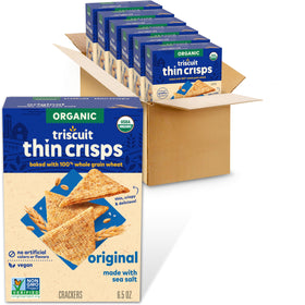 Triscuit Organic Original Thin Crisps packaging ready for pantry snacking.