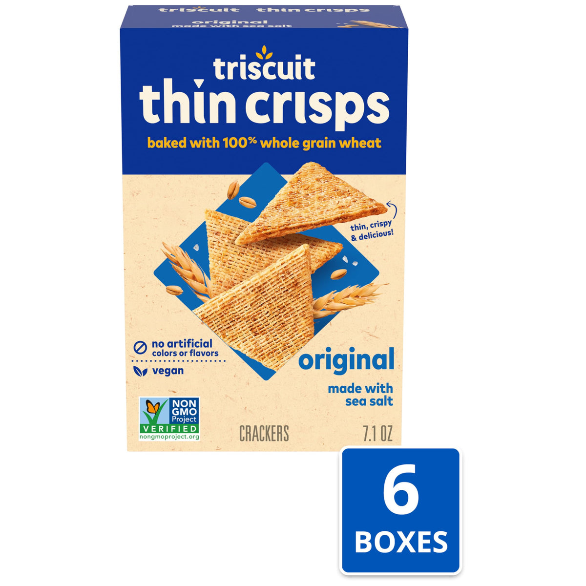 Close-up of Triscuit woven triangle texture showing crunchy bite