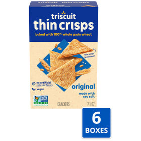 Close-up of Triscuit woven triangle texture showing crunchy bite