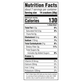 Triscuit ingredients close-up highlights whole grain wheat base and sunflower oil.