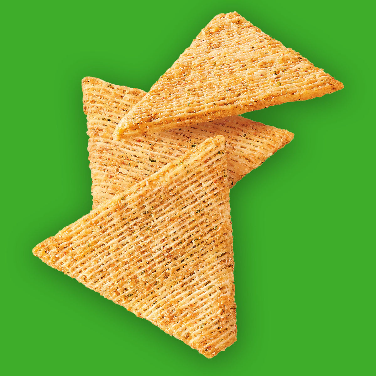 Triscuit Thin Crisps Sour Cream & Onion woven texture close-up highlighting crunch.