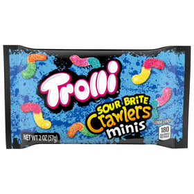 Trolli Sour Brite Crawlers close-up worms highlighting bold tangy flavors.