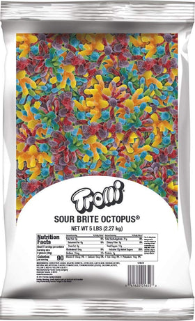TROLLI Sour Brite Octopus bag showcases bulk sour sweets for parties and gatherings.