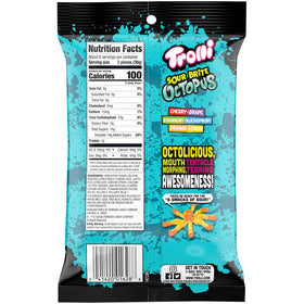Trolli Sour Brite Octopus close-up shows chewy texture