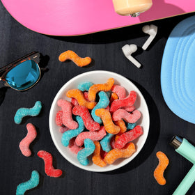 Trolli Sour Bursting Crawlers berry-mango combo offers playful, fruity adventure.
