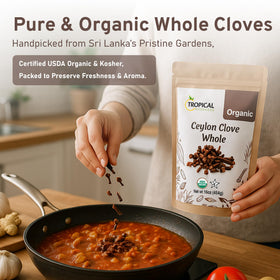 Tropical Goodness cloves whole tea infusion suggests adding warmth to beverages.