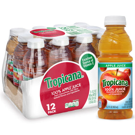 Tropicana 100% Apple Juice 12-pack front view for family hydration
