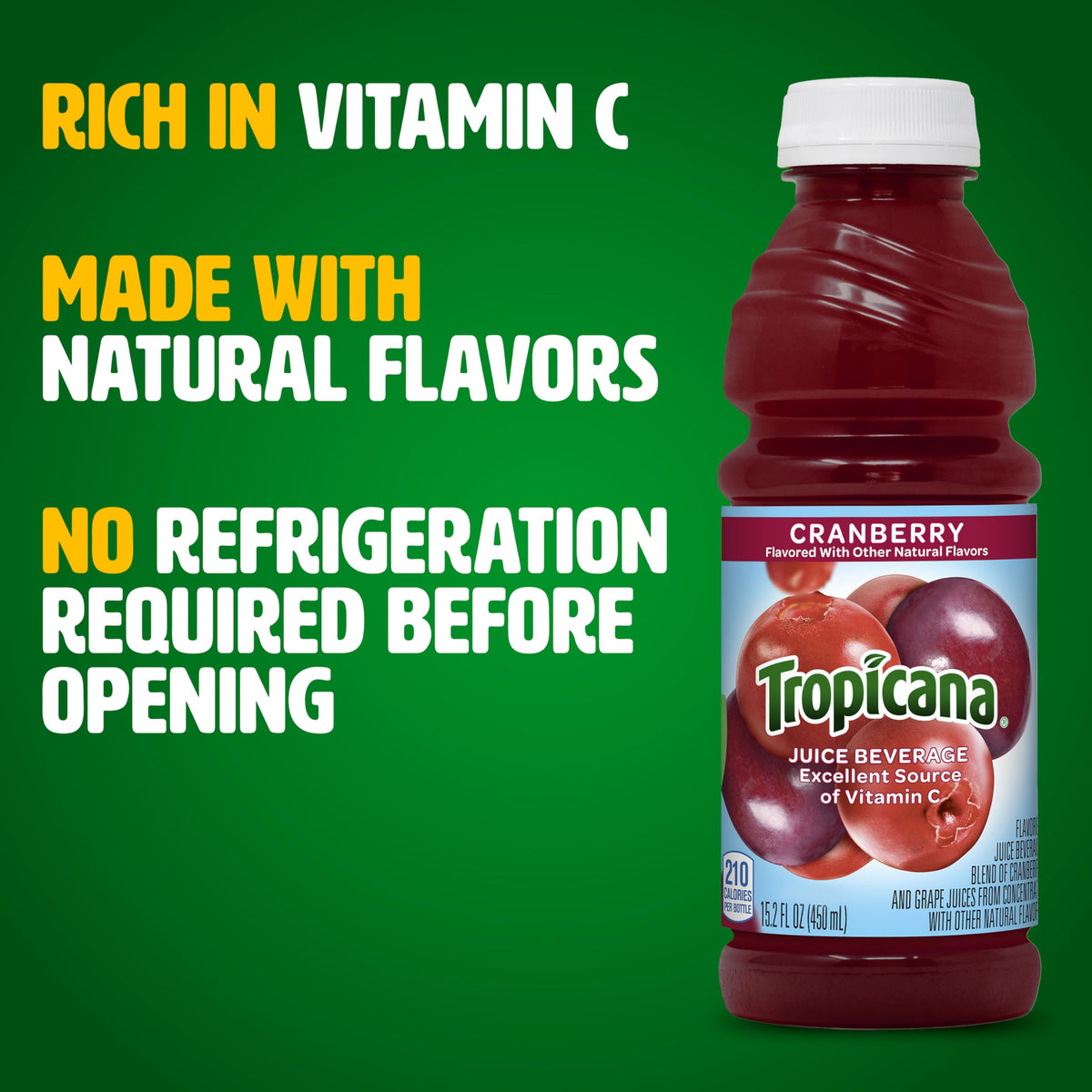 Tropicana Cranberry Juice Drink served in a glass with ice for a refreshing sip.