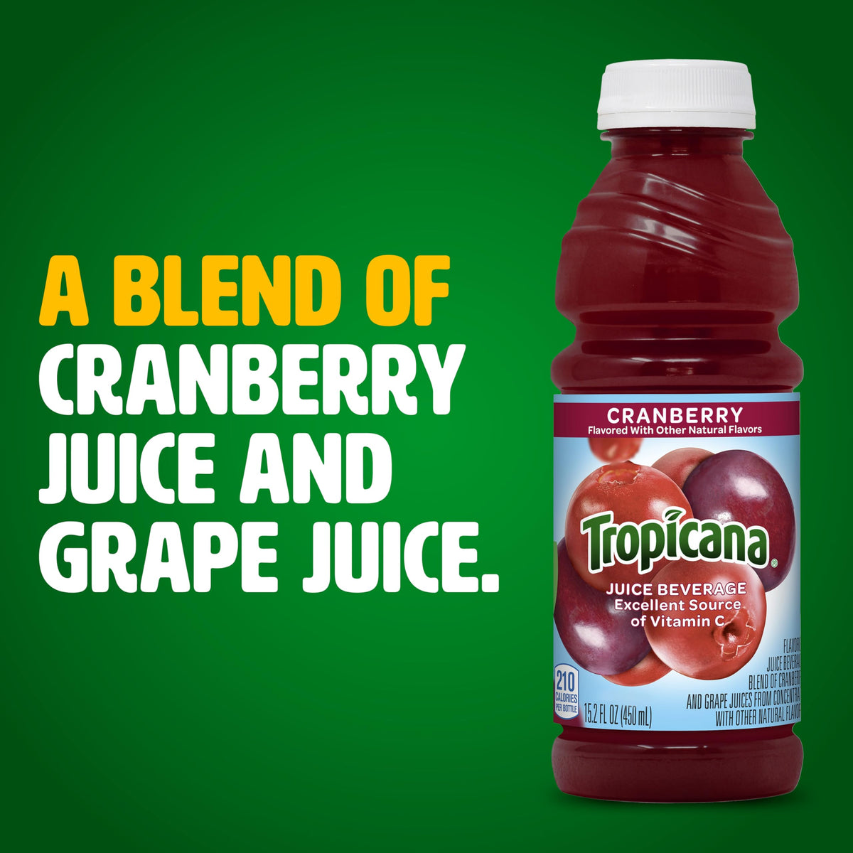 Tropicana Cranberry Juice Drink ready-to-pour shot for easy serving.