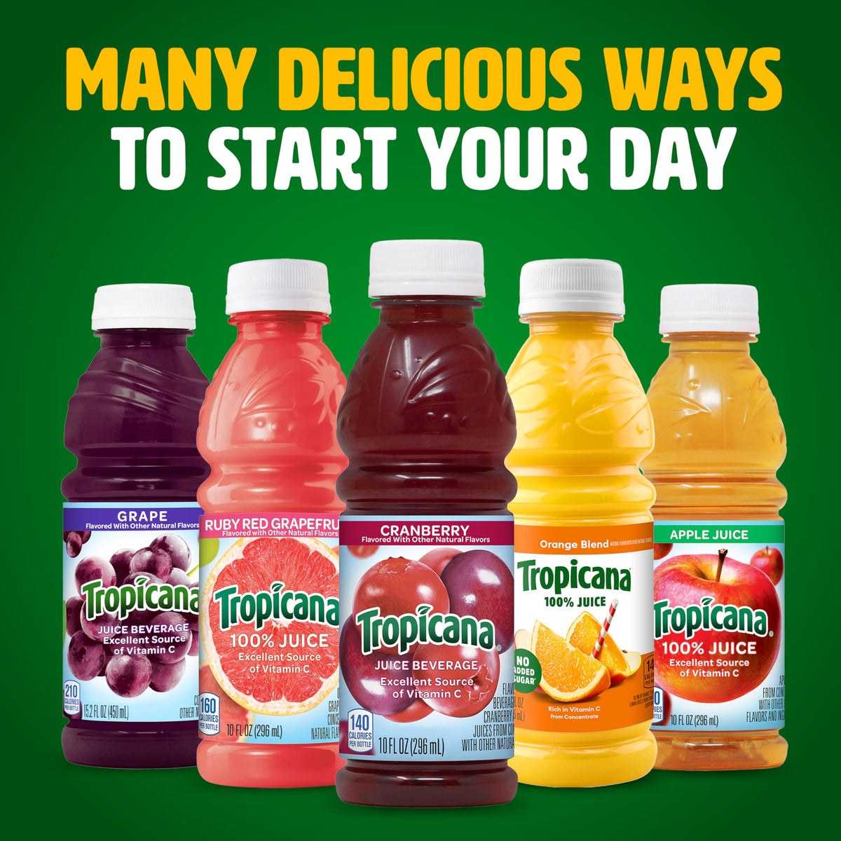 Tropicana Cranberry bottle beside healthy snacks, ready for lunchbox inclusion.