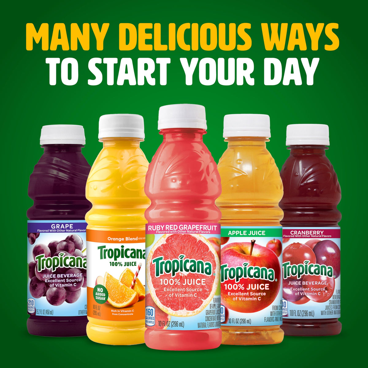 Tropicana Ruby Red Grapefruit juice label highlighting real fruit flavor.