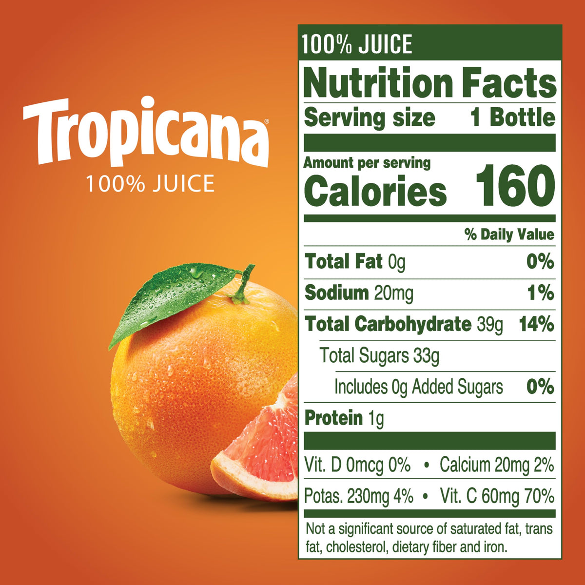 Tropicana Ruby Red Grapefruit juice ready for lunchbox or on-the-go.