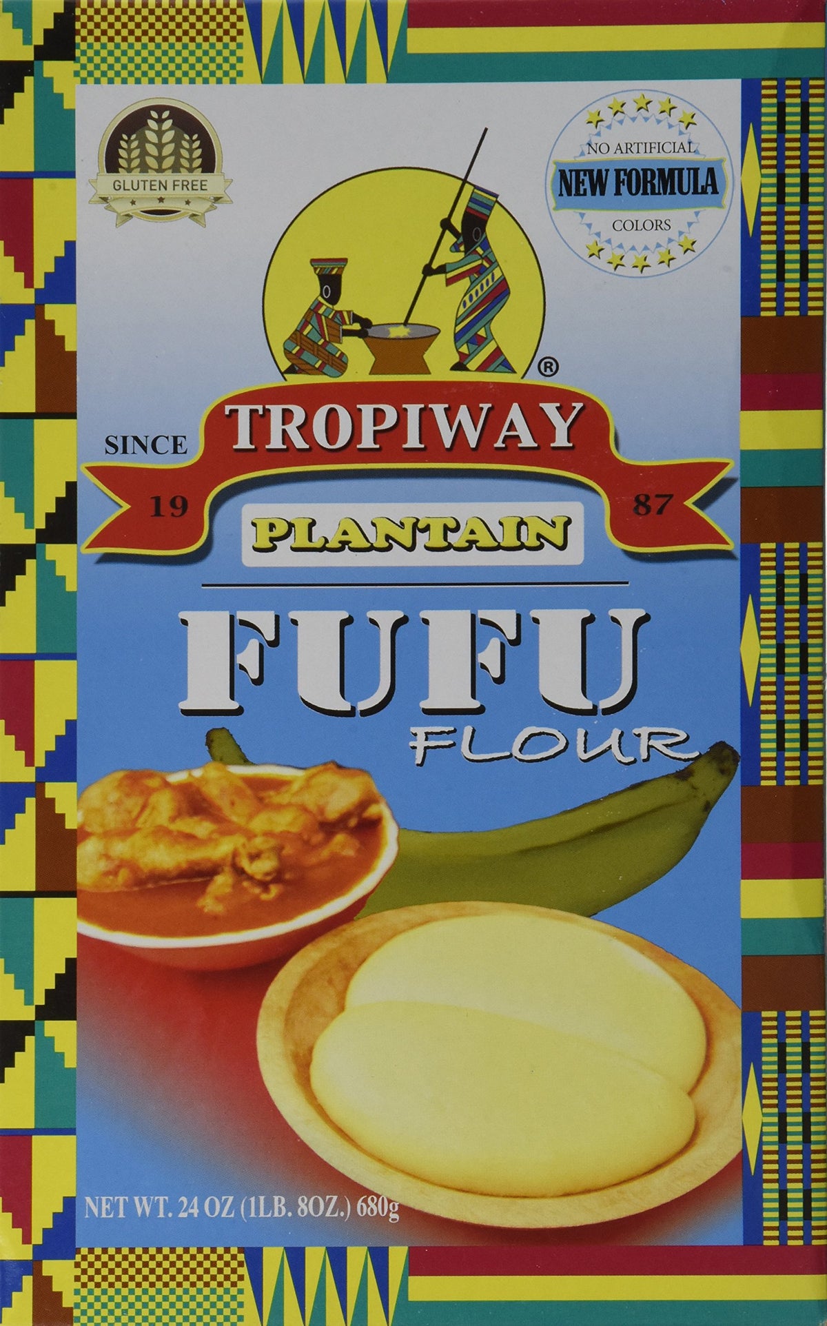 Tropiway Plantain Fufu Flour front view shows a versatile gluten-free base for fufu.