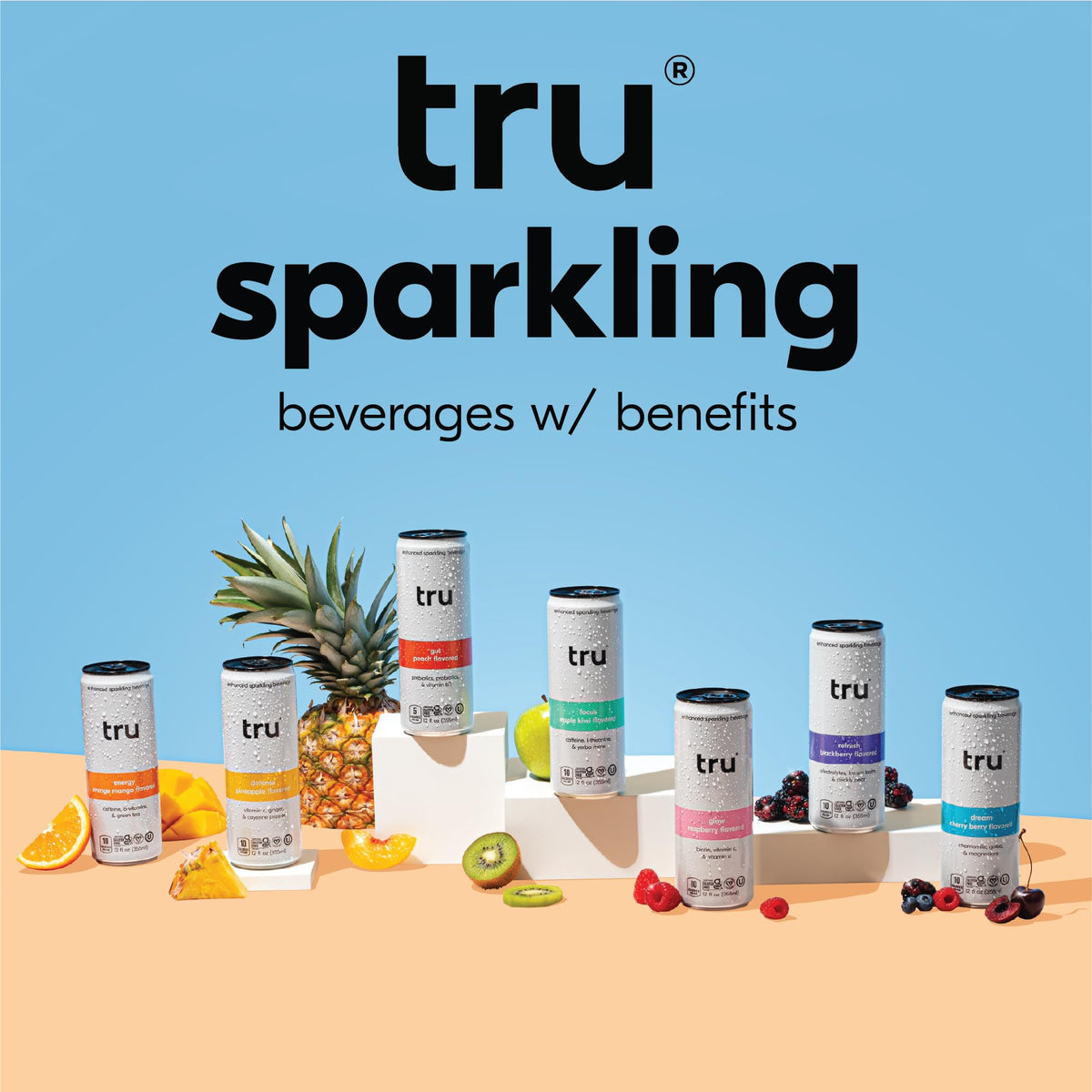Pack-ready Tru Defense Seltzer in a 12-pack for on-the-go.