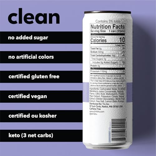 Tru Refresh Seltzer lemon balm glass conveys herbal aroma and crisp finish for daytime refreshment.