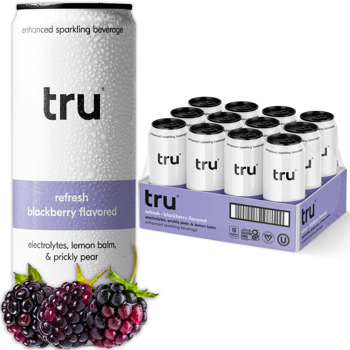 Tru Refresh Seltzer prickly pear bottle shows hydration-friendly flavor.
