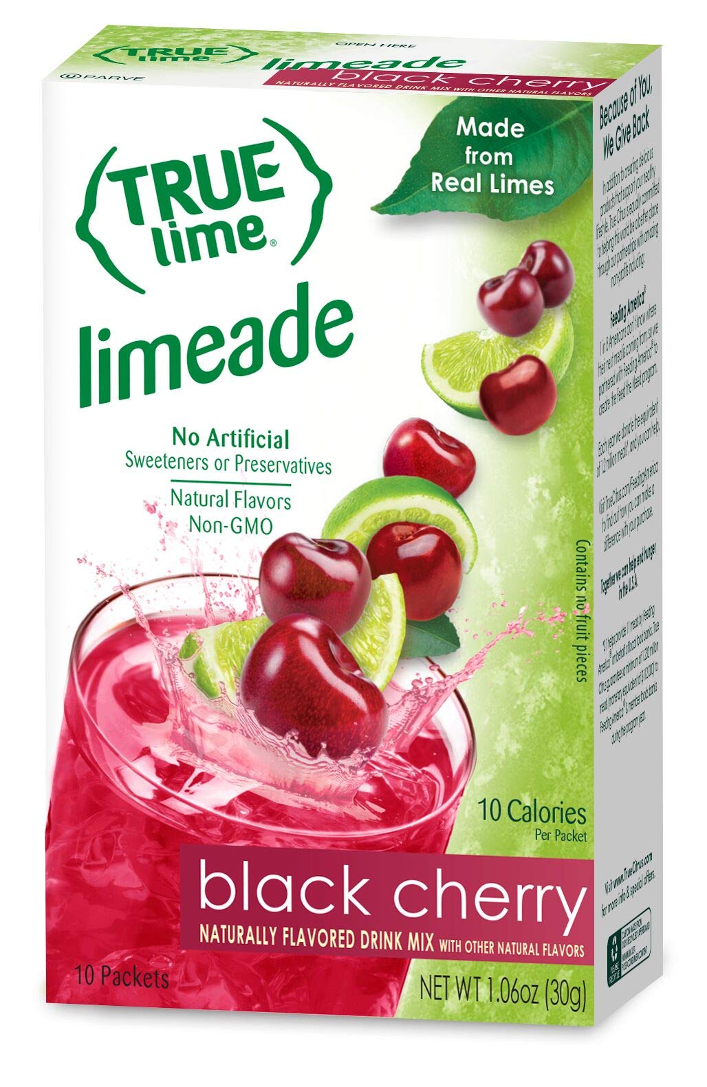 True Citrus Black Cherry Limeade packet adds vibrant flavor to water