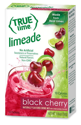 True Citrus Black Cherry Limeade packet adds vibrant flavor to water
