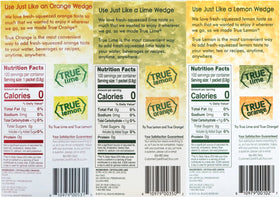 True Citrus lemon packet poured into water for refreshing, calorie-free citrus taste