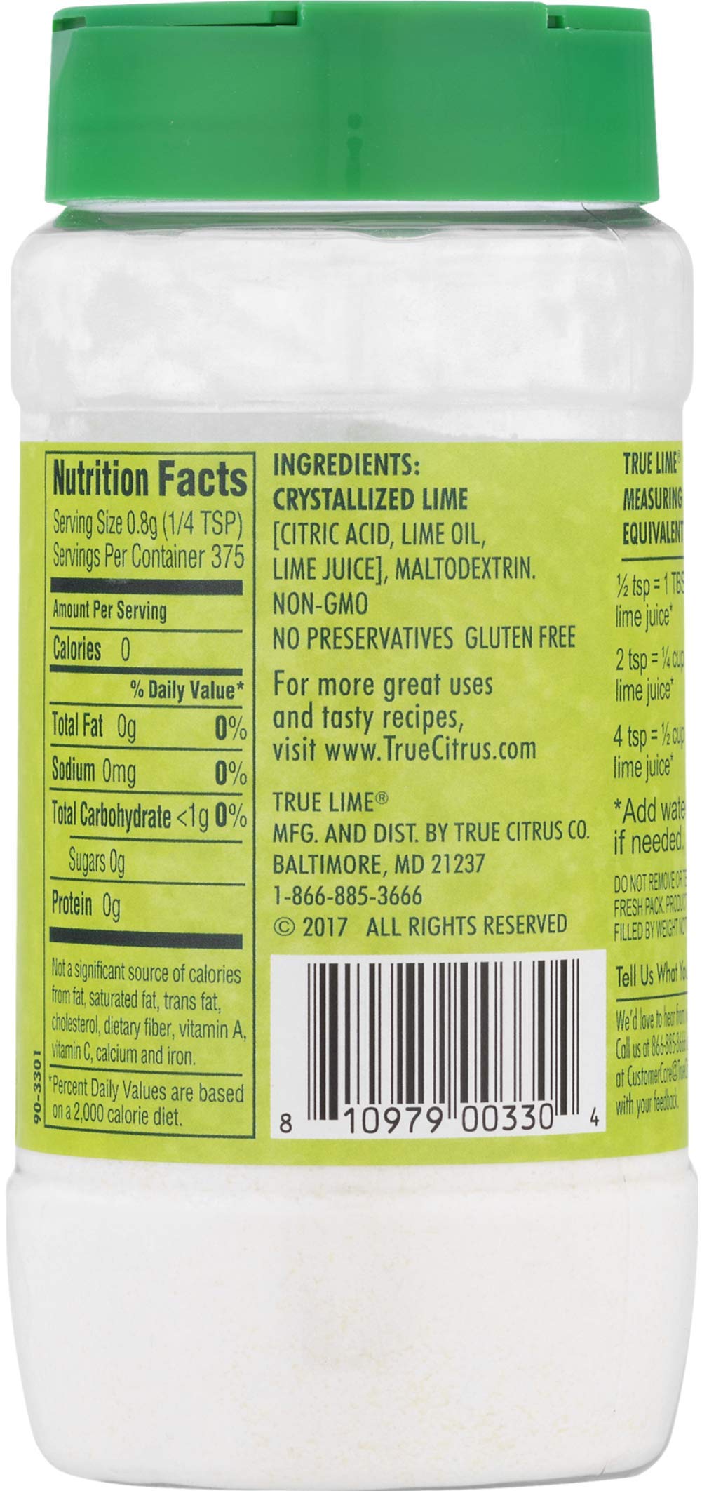 Close-up of True Citrus Lemon Shaker powder texture for baking and beverages