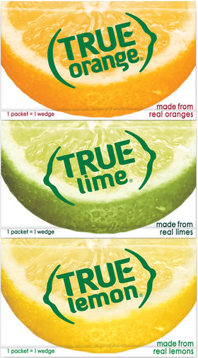 True Citrus lime packet in a cup of tea adds vibrant, natural citrus brightness