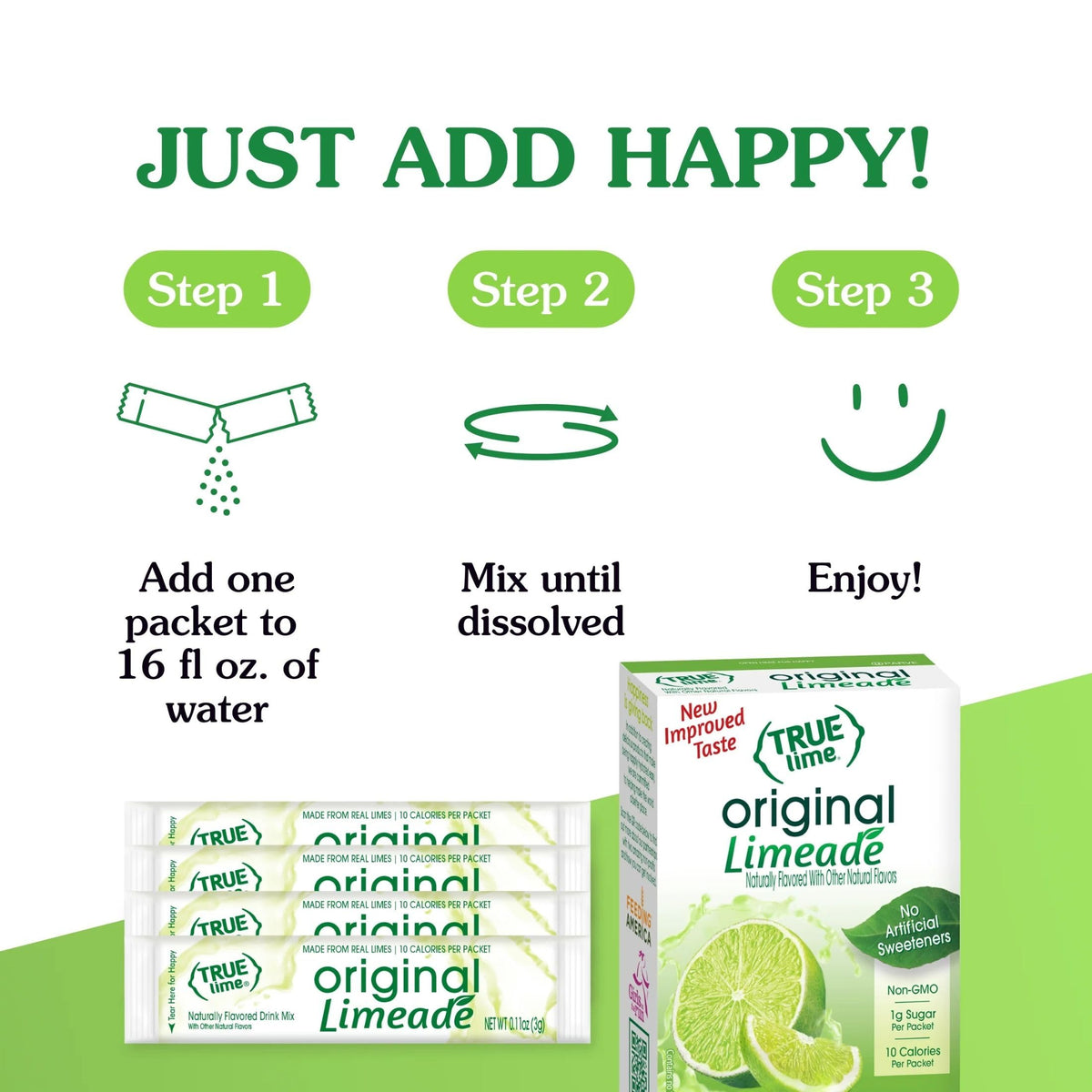 True Citrus Limeade stick packets support family-friendly hydration on the move.